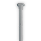 A grey  pole with a circular base, shown against a plain white background