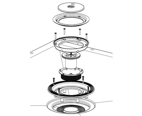 Diagram of waste assembly with labeled parts on a white background