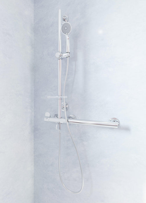 AKW Onyx Combo L Shape Grab Rail and Mixer Shower LH