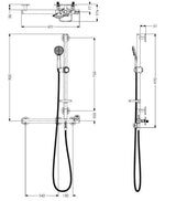 AKW Onyx Combo L Shape Grab Rail and Mixer Shower RH - Adaptation Supplies