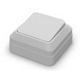 A light white square push-button switch with a recessed top surface, shown on a clean white background.