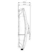 A black and white technical line drawing showing the side profile of a shower with dimension annotations '109.6' and '107.