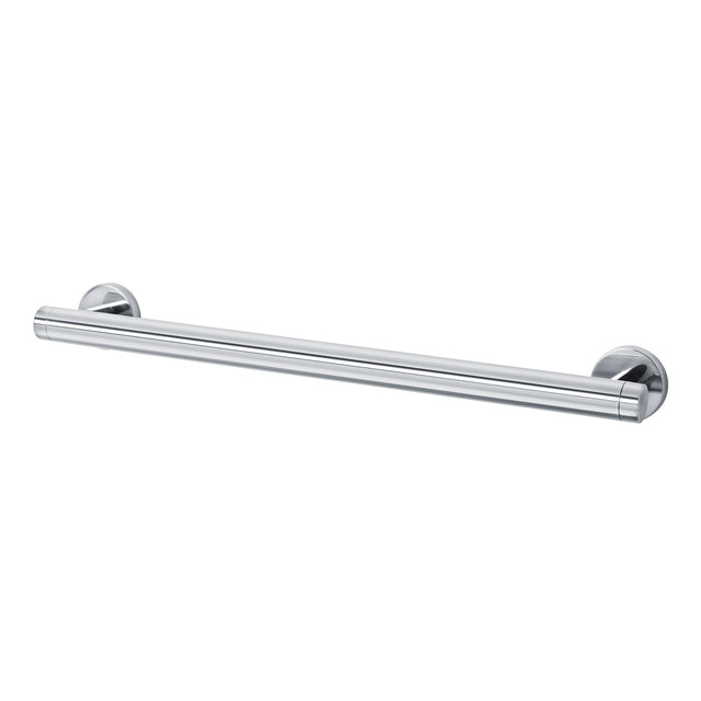 Chrome towel bar on a white background