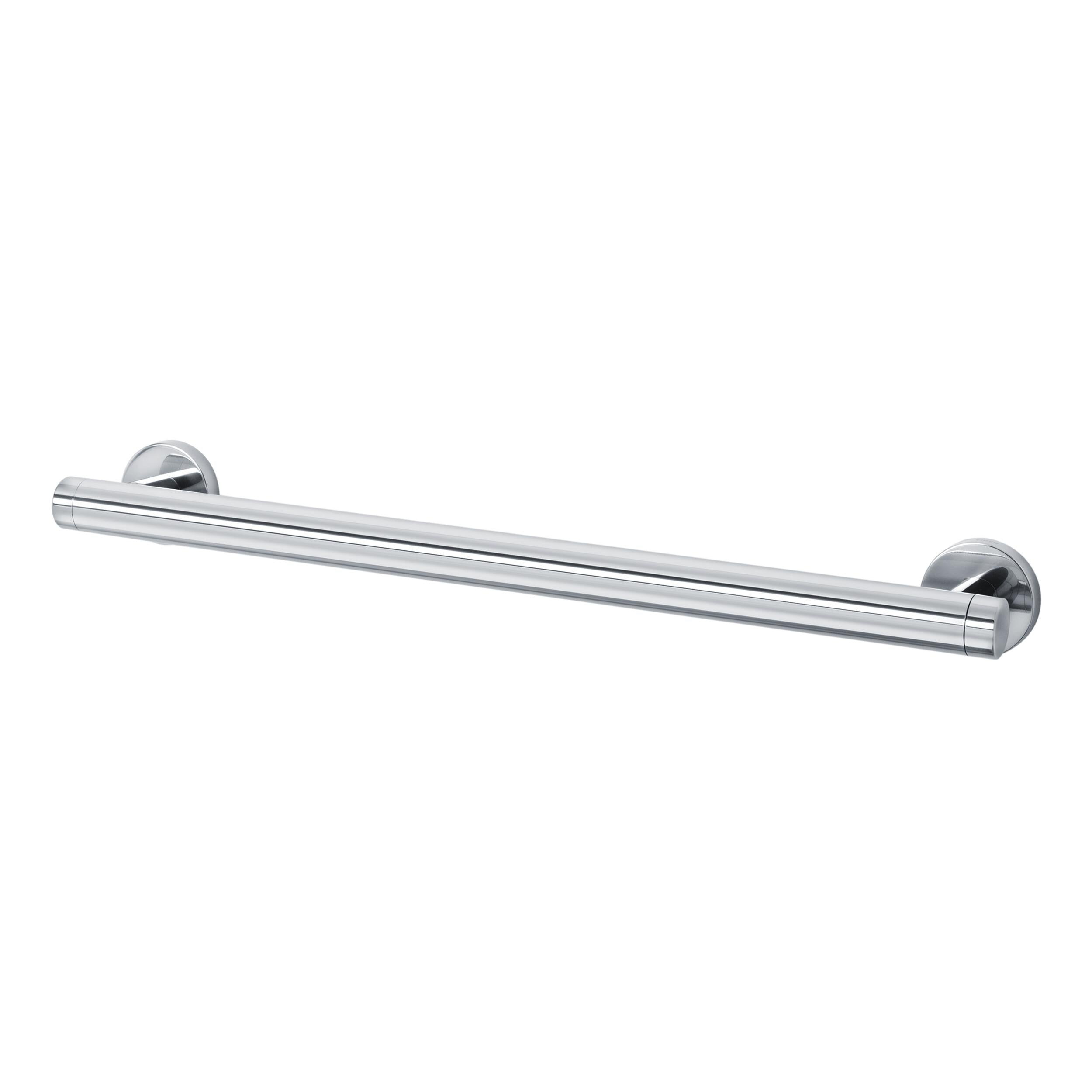 Chrome towel bar on a white background