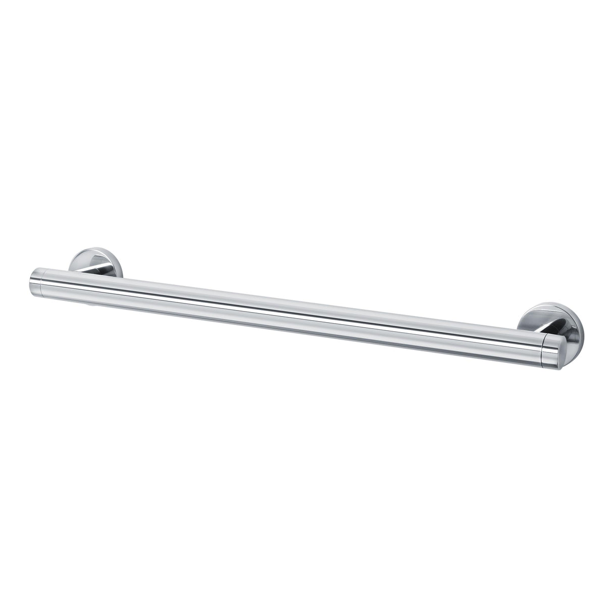 Chrome towel bar on a white background