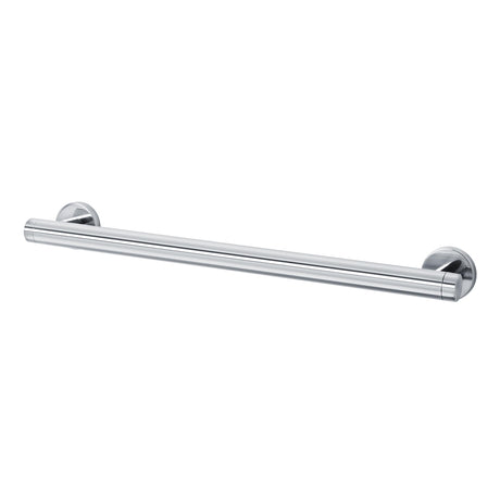 Chrome towel bar on a white background