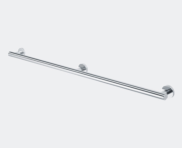 Chrome towel bar on a white background