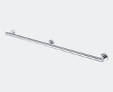 Chrome towel bar on a white background
