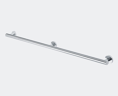 Chrome towel bar on a white background