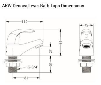 AKW Denova Lever Bath Taps (pair) - Adaptation Supplies