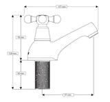 AKW Cross Head Bath Taps (pair) - Adaptation Supplies