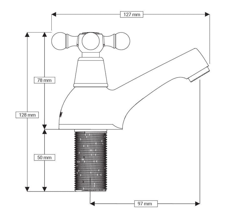 AKW Cross Head Bath Taps (pair)