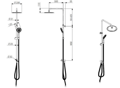 AKW Rain head shower kit with handset - Adaptation Supplies