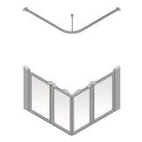 AKW Option EW Half Height Wet Floor Shower Screen Silverdale - Frosted
