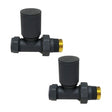 anthracite grey valves on a white background