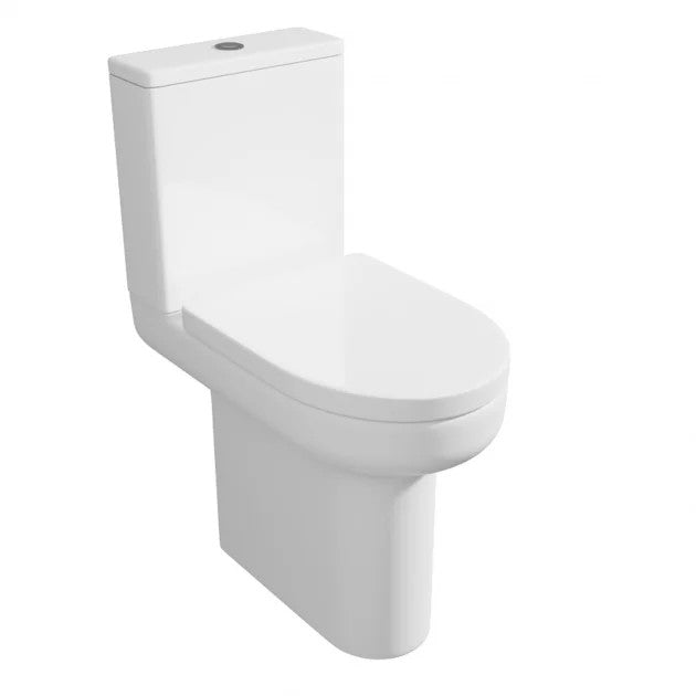 White toilet and cistern on white background