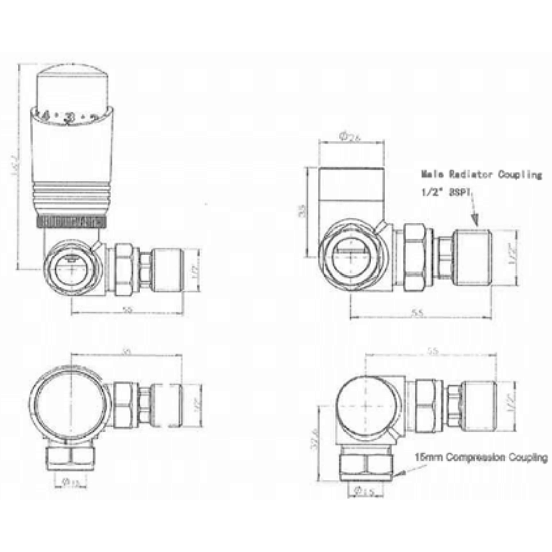 Kartell K-Design Thermostatic Radiator Valve Twin Pack