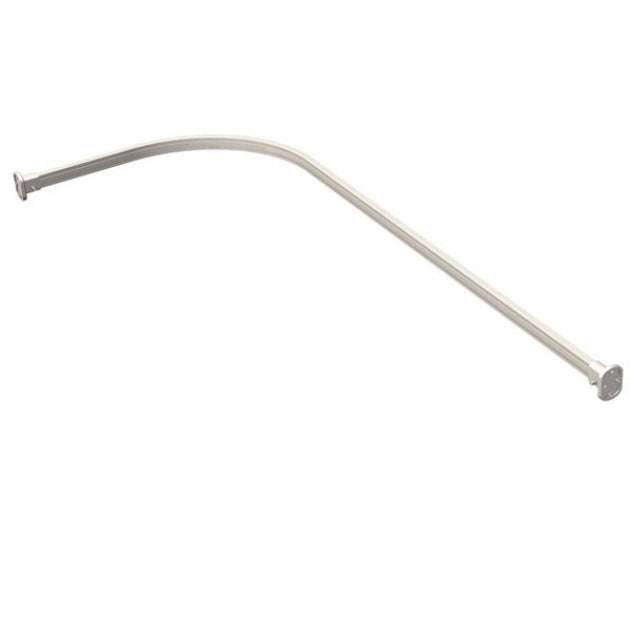Curved metal curtain rod on a white background