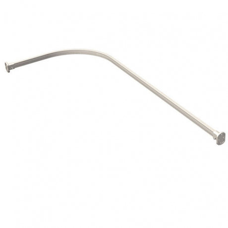 Curved metal curtain rod on a white background
