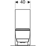 Technical drawing of a toilet with dimensions indicated