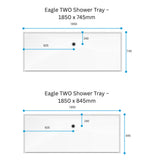 Dimensions for the Eagle Two shower tray
