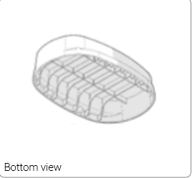 Bottom view of toilet plinth