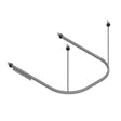 U Shaped shower rail on white background