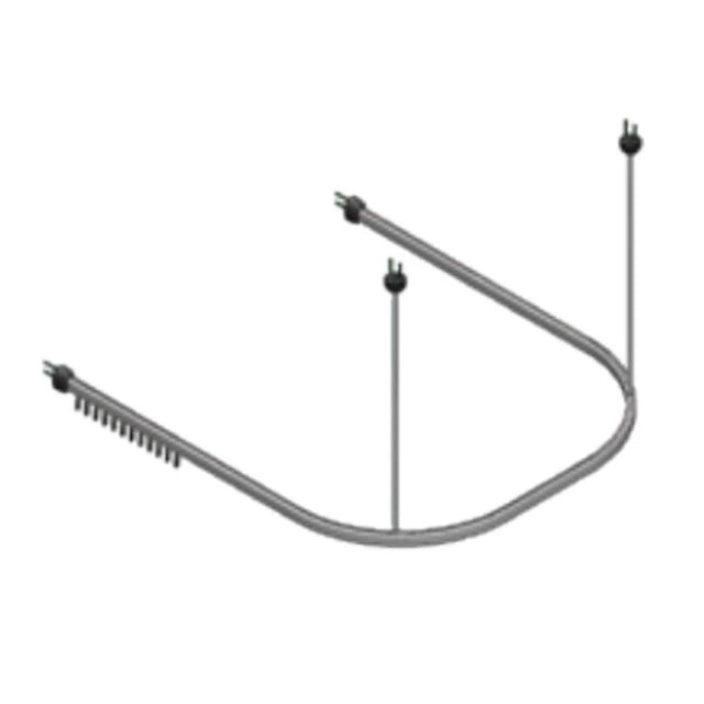 U Shaped shower rail on white background