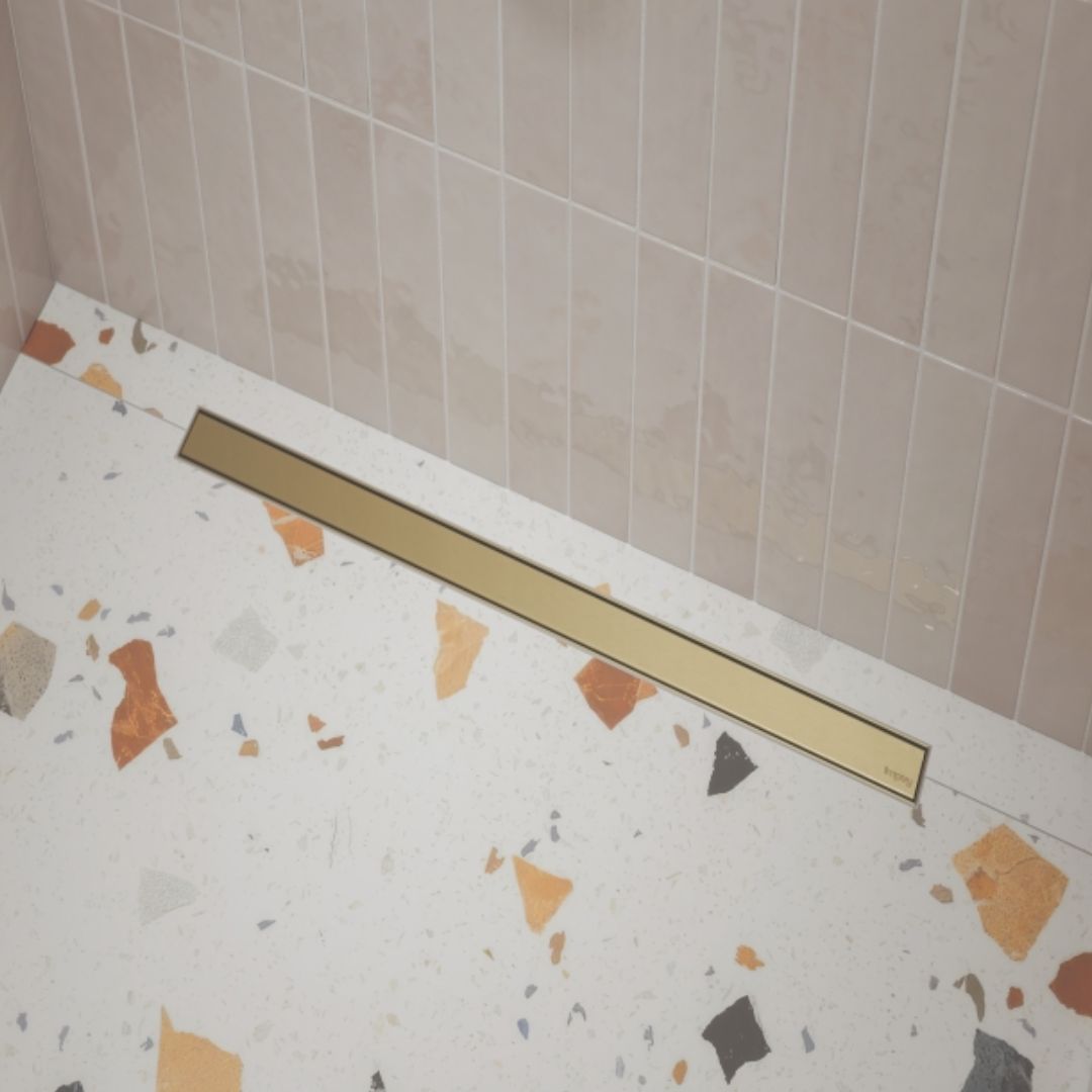 close up on modern wetroom setting using the linear 1 former