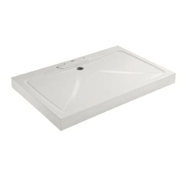 White rectangular shower tray on a white background