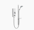 Mira Advance Flex Extra 8.7kW white electric shower unit with high-contrast controls and accessible interface