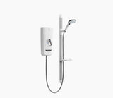Mira Advance Flex Extra 8.7kW white electric shower unit with high-contrast controls and accessible interface