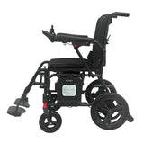Black electric wheelchair on a white background