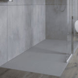 Grey shower tray in modern setting