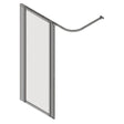Shower screen and shower rail on a white background