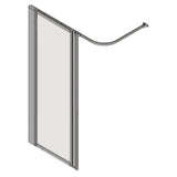 Shower screen and shower rail on a white background