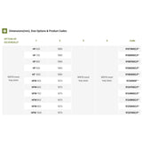 A size and code reference chart for HP Silverdale shower screens, showing dimensions in millimeters for screen sizes HF 600 through HF 1000 and product codes under the option HP SILVERDALE.