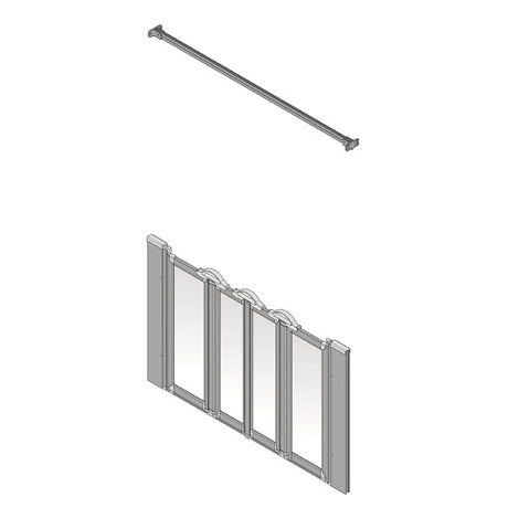 shower screen in silver