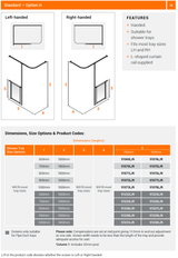 AKW Option H Half Height Shower Screen, Care Screen