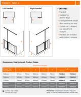 AKW Option J Half Height Shower Screens 750mm Care Screens