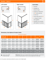 AKW Option K Half Height Shower Screens 750mm Care Screens