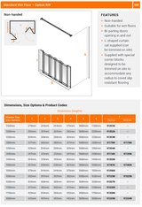 AKW Option NW Half Height Shower Screens 750mm Care Screens