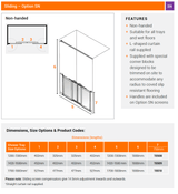 AKW Option SN Sliding Door Half Height Shower Screens 750mm Care Screens