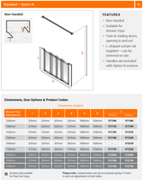 AKW Option N Half Height Shower Screens 750mm Care Screens