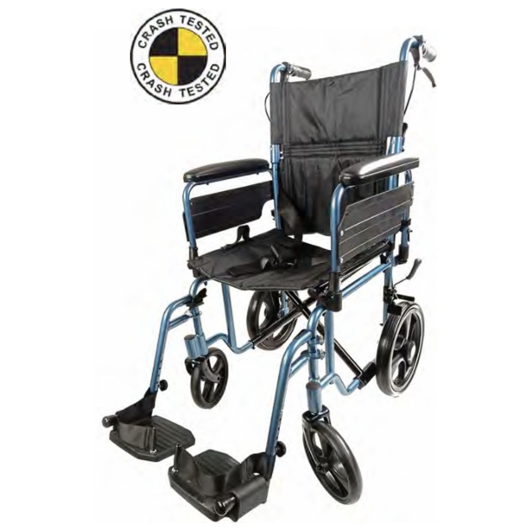 Black Wheelchair with Crash Tested logo 