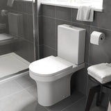 White toilet in modern bathroom setting