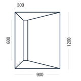 A simple line drawing with dimension labels showing a rectangular opening or frame-like shape. The diagram includes measurements 300, 600, 900, and 1200 on a plain white background.