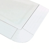 Close-up of a white  corner ramp on a white background