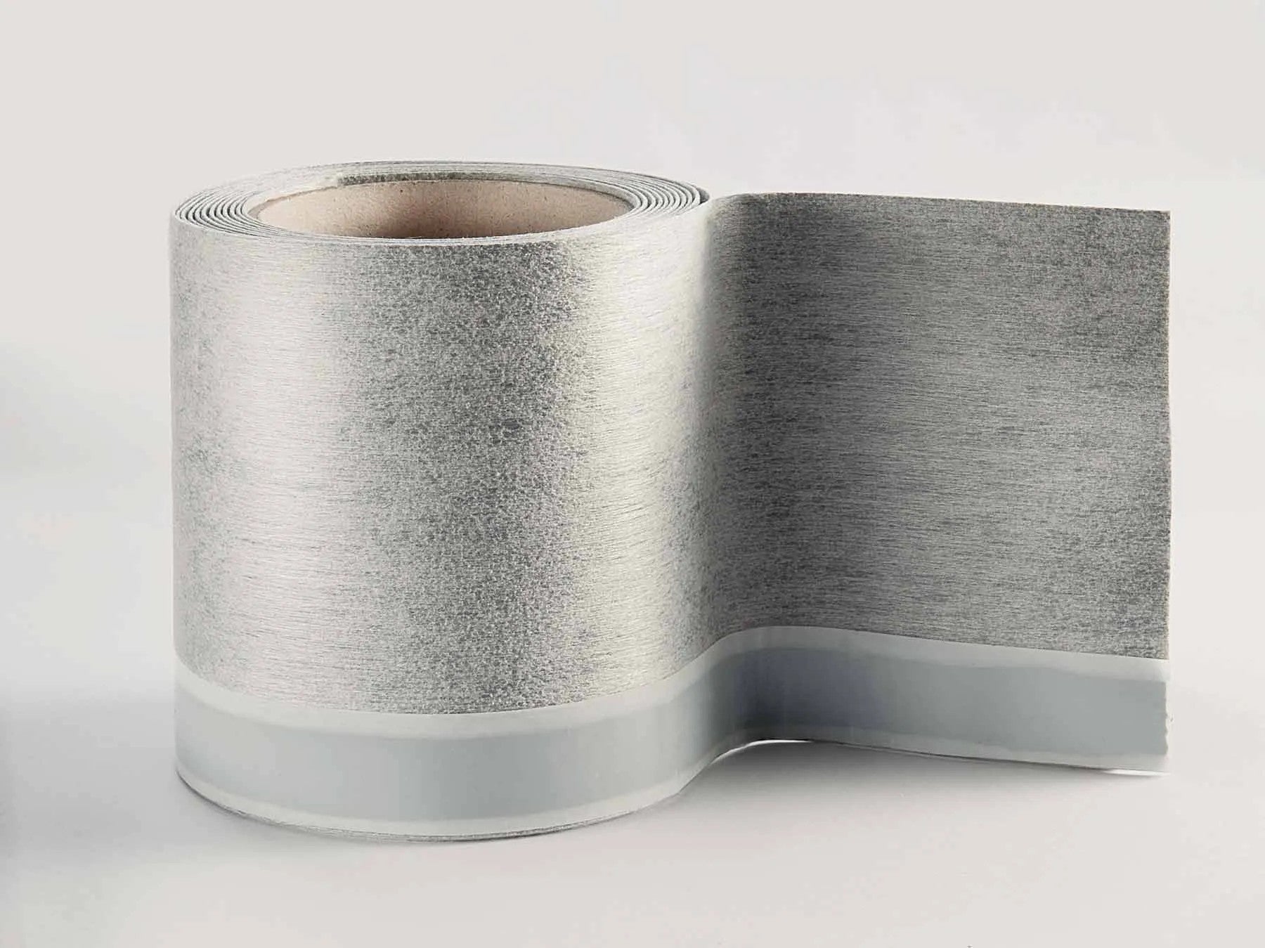 Roll of gray tape on a white background