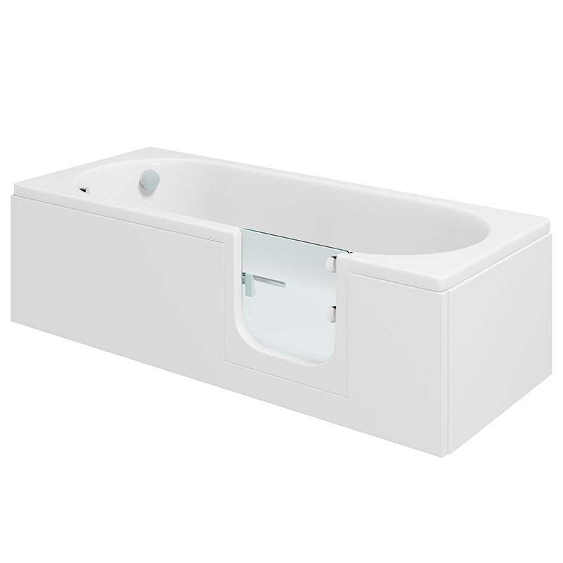 White rectangular bathtub on a white background